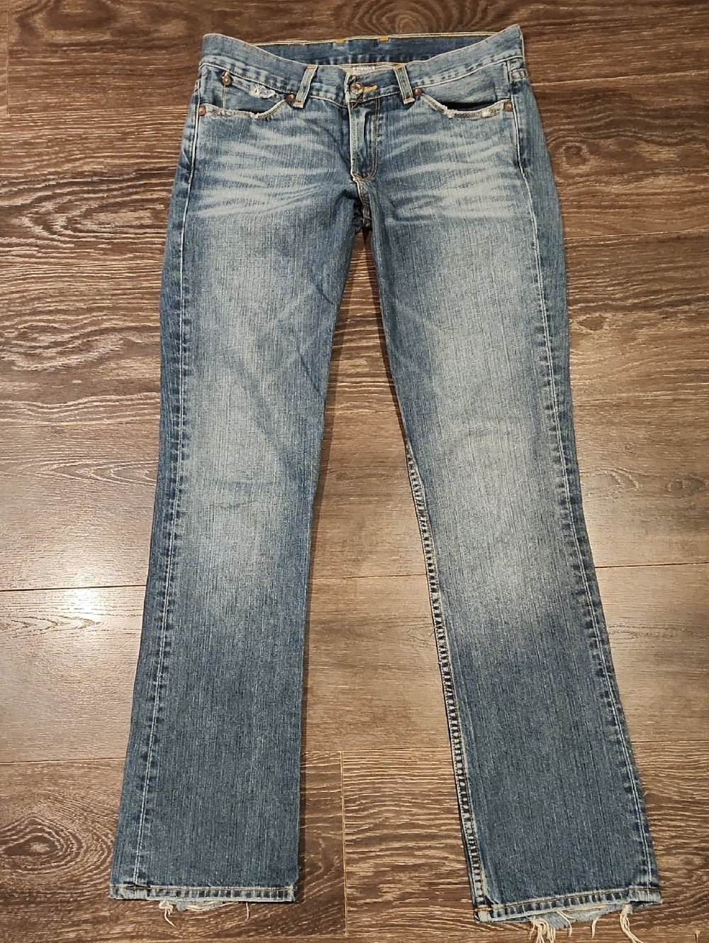 ❤ LUCKY BRAND VINTAGE Y2K DUNGAREE SPECTRUM SLIM BOOTCUT JEANS, LOW RISE, 4